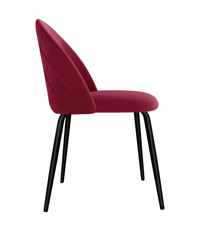 Eetkamerstoelen 2 st stof wijnrood