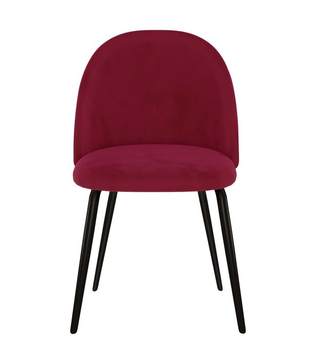 Eetkamerstoelen 2 st stof wijnrood