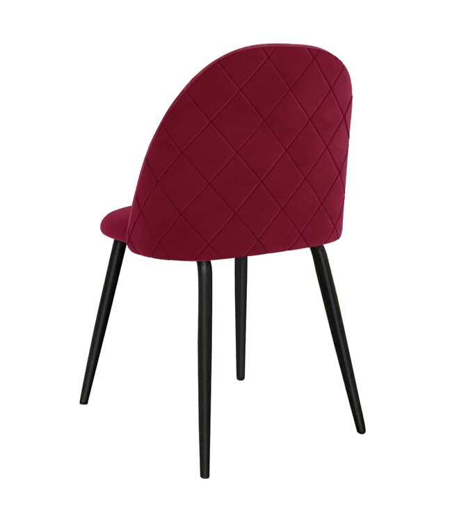 Eetkamerstoelen 2 st stof wijnrood