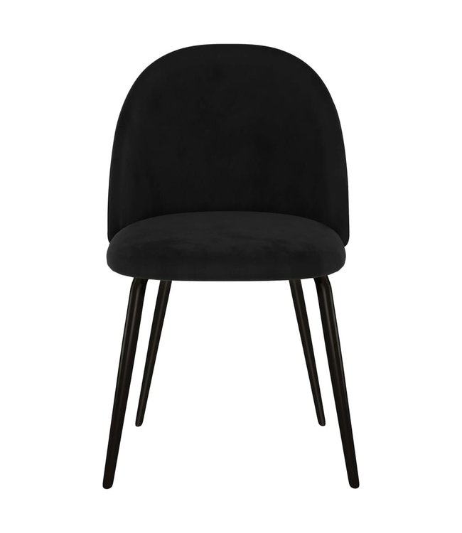 Eetkamerstoelen 2 st stof zwart
