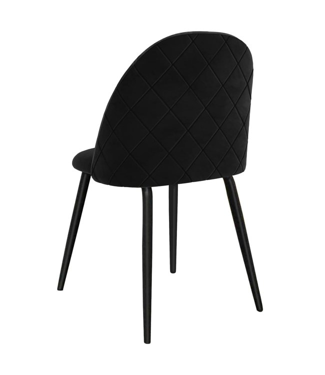Eetkamerstoelen 2 st stof zwart