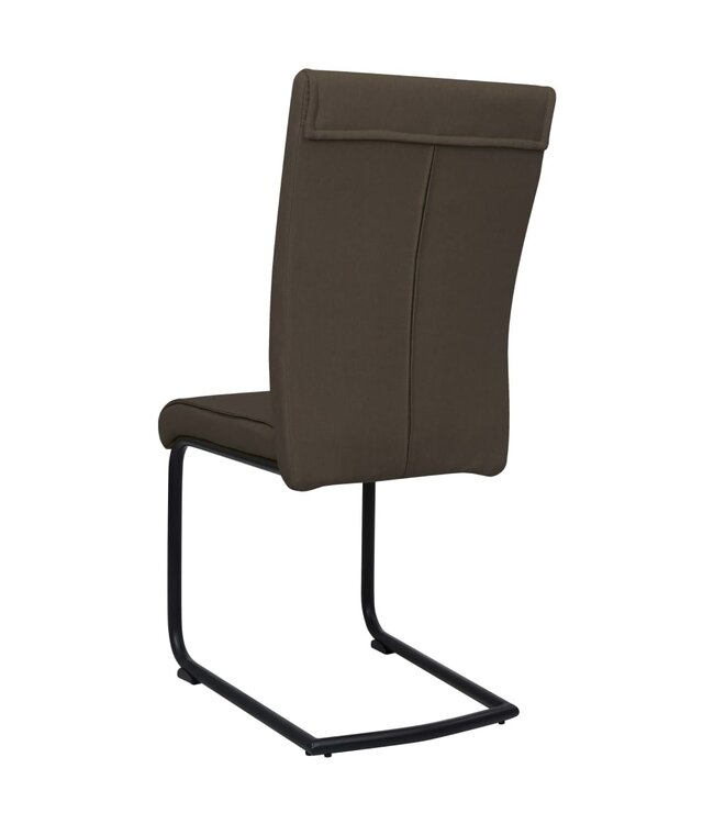 Eetkamerstoelen 4 st stof bruin
