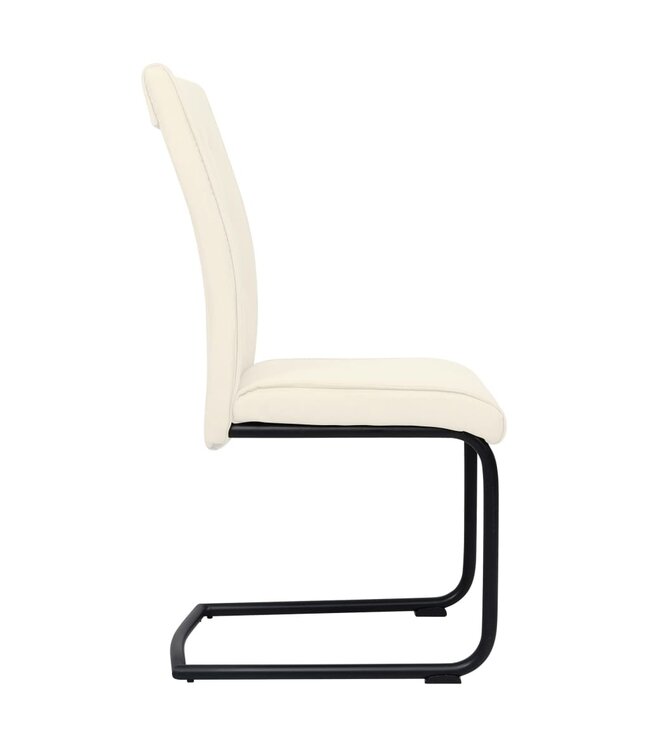Eetkamerstoelen 4 st stof crème