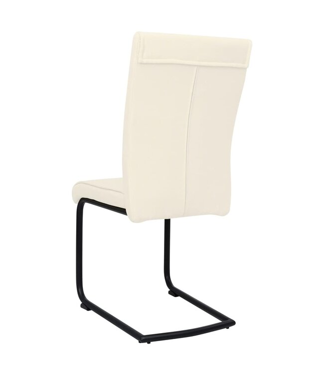 Eetkamerstoelen 4 st stof crème
