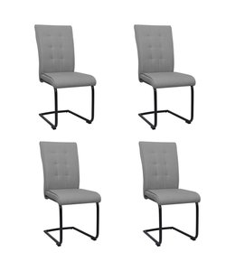 Eetkamerstoelen 4 st stof lichtgrijs