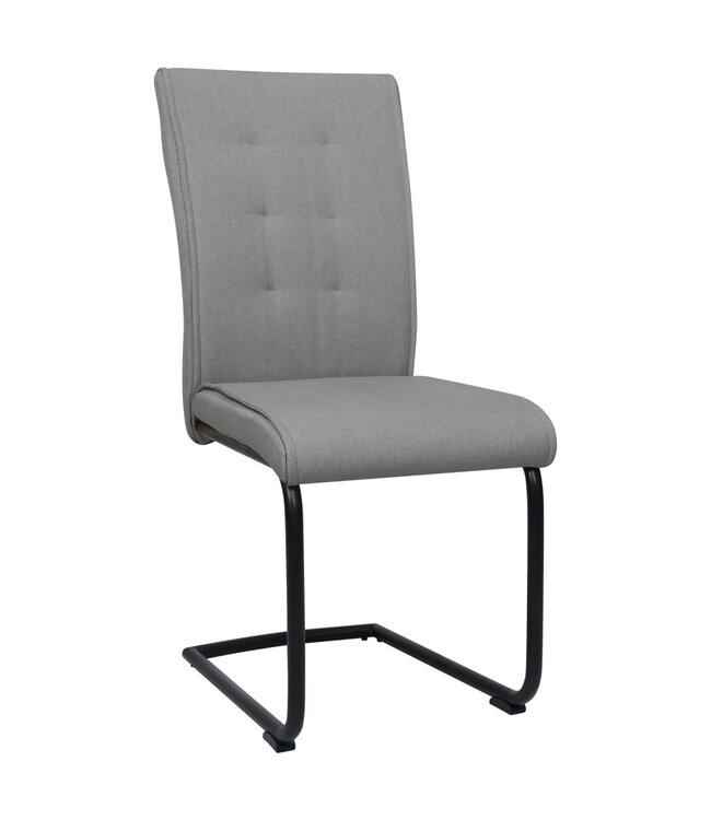 Eetkamerstoelen 4 st stof lichtgrijs