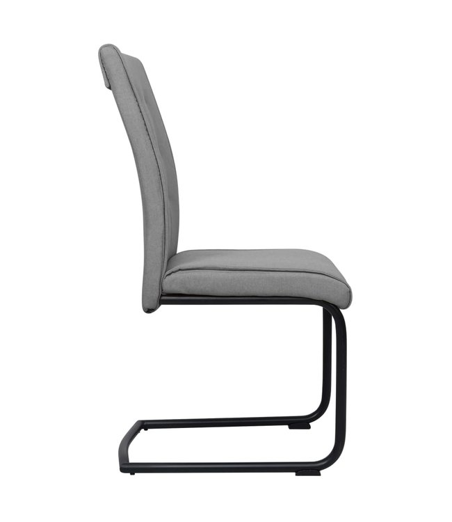 Eetkamerstoelen 4 st stof lichtgrijs