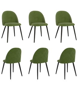 Eetkamerstoelen 6 st stof groen