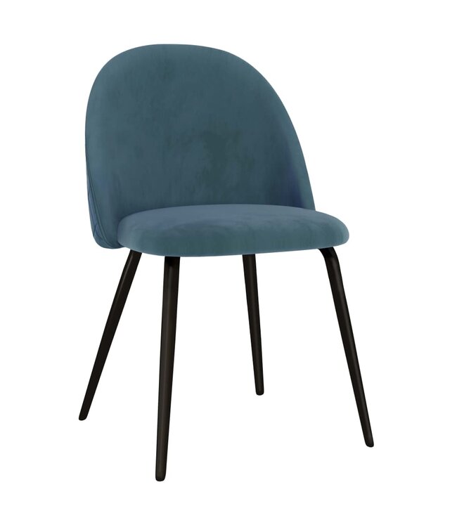 Eetkamerstoelen 6 st stof blauw
