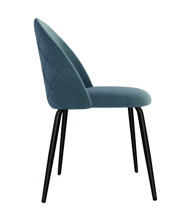 Eetkamerstoelen 6 st stof blauw