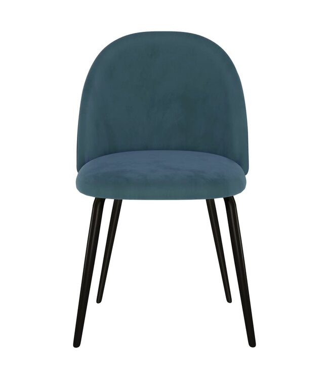 Eetkamerstoelen 6 st stof blauw