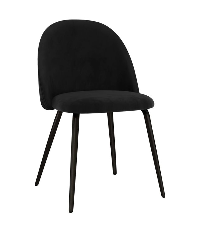 Eetkamerstoelen 6 st stof zwart
