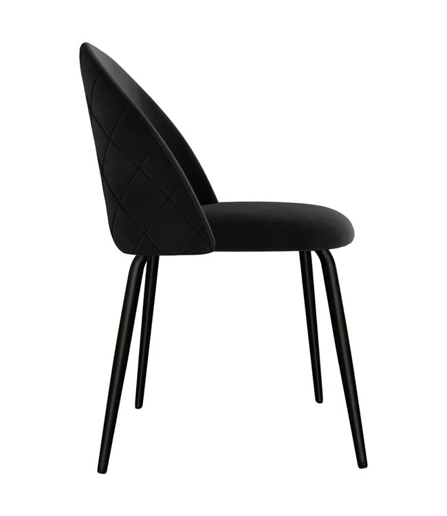 Eetkamerstoelen 6 st stof zwart