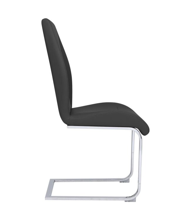 Eetkamerstoelen 6 st stof grijs