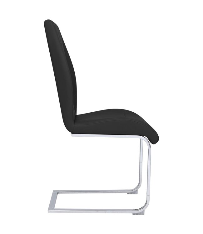 Eetkamerstoelen 6 st stof zwart