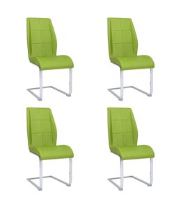 Eetkamerstoelen 4 st stof groen
