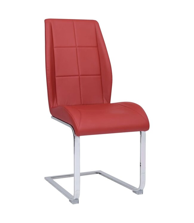 Eetkamerstoelen 4 st stof rood