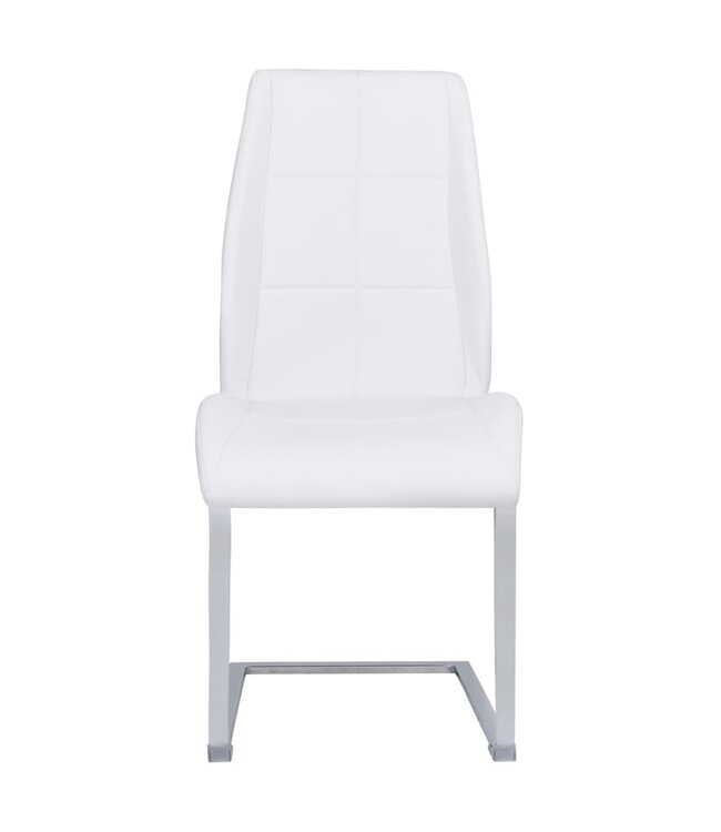 Eetkamerstoelen 4 st stof wit