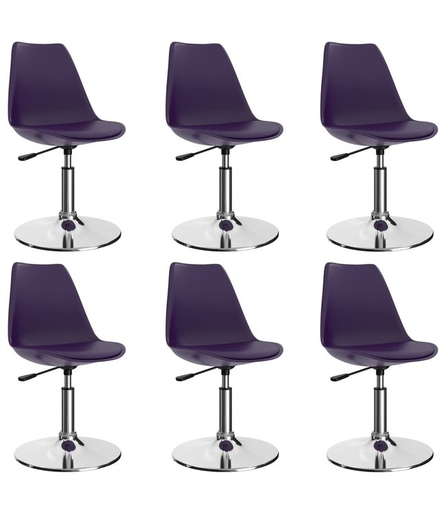 Eetkamerstoelen draaibaar 6 st kunstleer lila