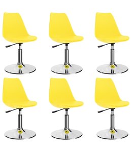 Eetkamerstoelen draaibaar 6 st kunstleer geel