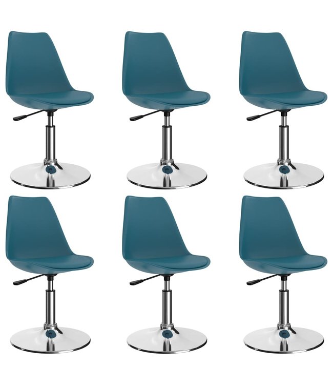 Eetkamerstoelen draaibaar 6 st kunstleer turquoise