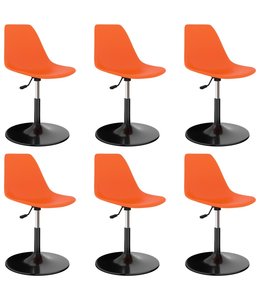 Eetkamerstoelen draaibaar 6 st PP oranje
