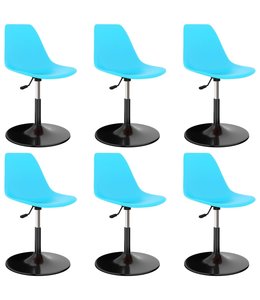 Eetkamerstoelen draaibaar 6 st PP blauw