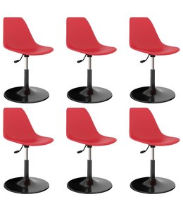 Eetkamerstoelen draaibaar 6 st PP rood
