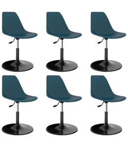 Eetkamerstoelen draaibaar 6 st PP turquoise