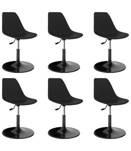 Eetkamerstoelen draaibaar 6 st PP zwart