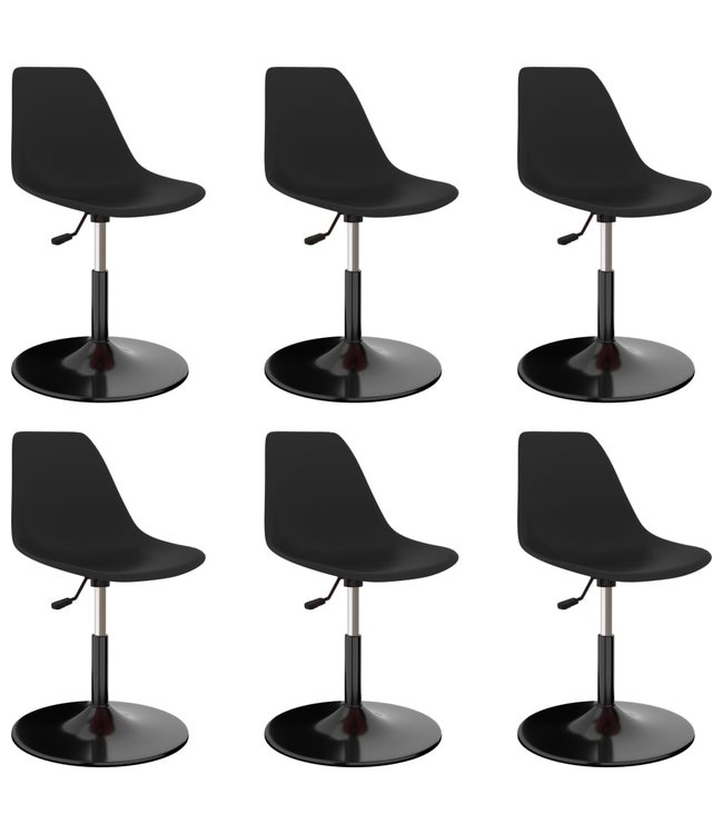 Eetkamerstoelen draaibaar 6 st PP zwart