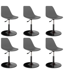 Eetkamerstoelen draaibaar 6 st PP lichtgrijs