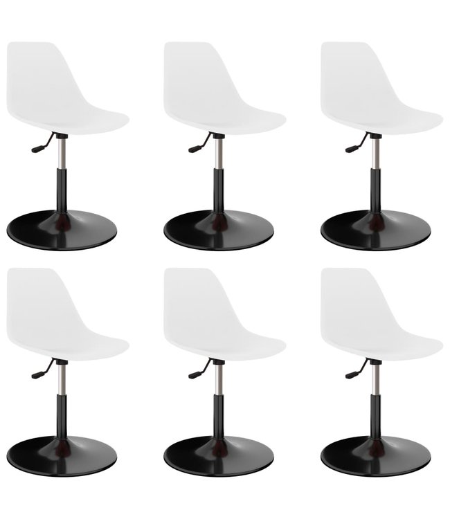 Eetkamerstoelen draaibaar 6 st PP wit