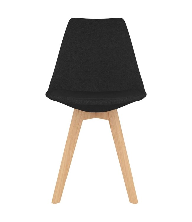 Eetkamerstoelen 6 st stof zwart