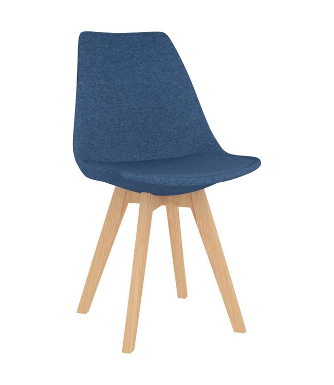 Eetkamerstoelen 6 st stof blauw
