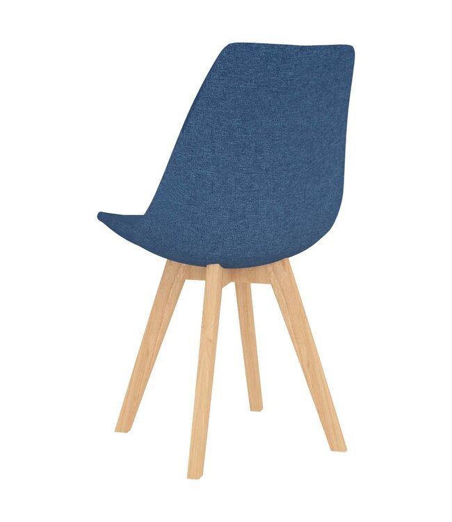 Eetkamerstoelen 6 st stof blauw