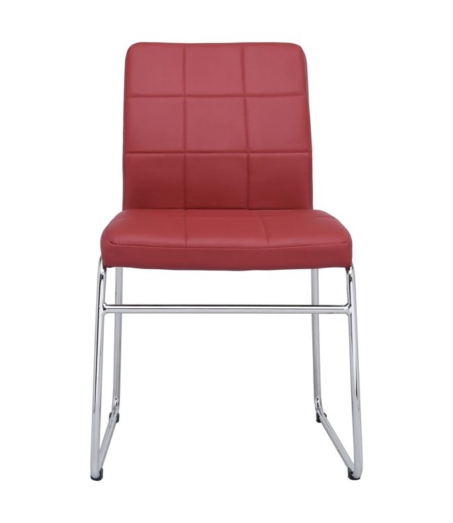 Eetkamerstoelen 6 st kunstleer rood