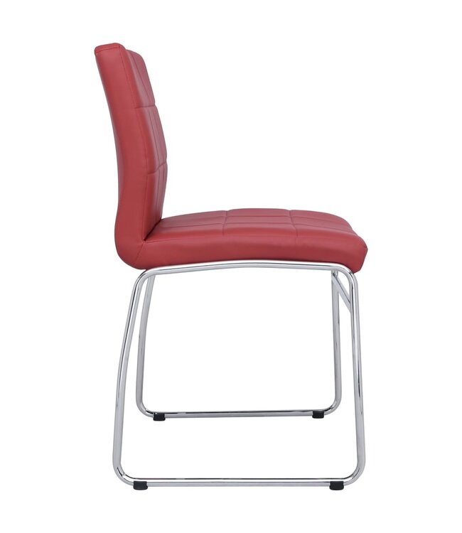 Eetkamerstoelen 6 st kunstleer rood