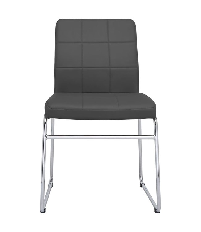 Eetkamerstoelen 6 st kunstleer grijs
