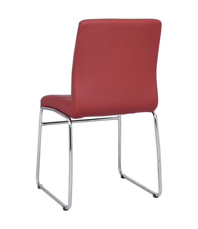 Eetkamerstoelen 4 st kunstleer rood