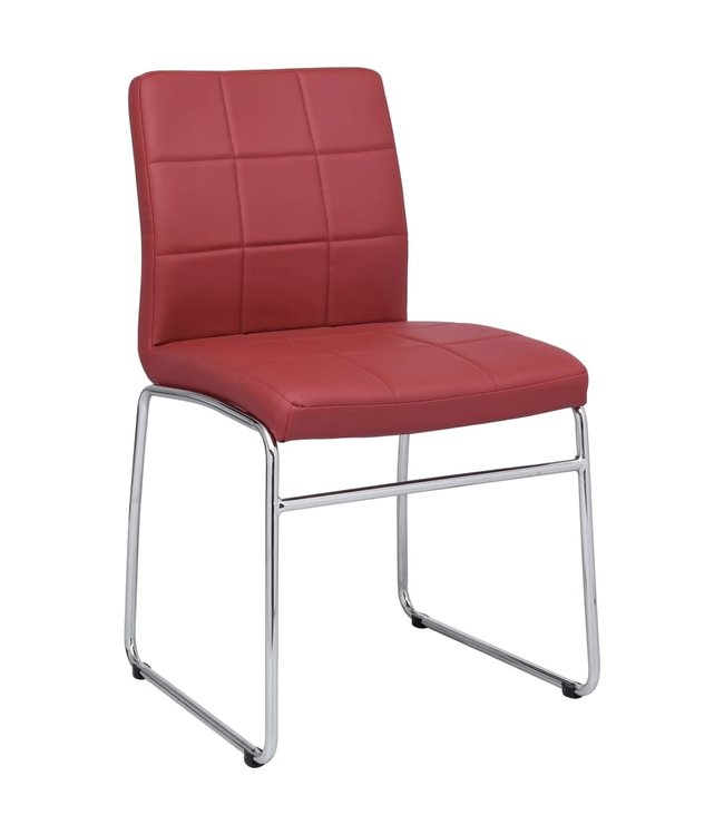Eetkamerstoelen 4 st kunstleer rood