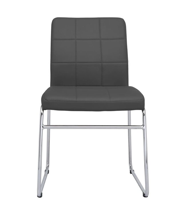 Eetkamerstoelen 4 st kunstleer grijs