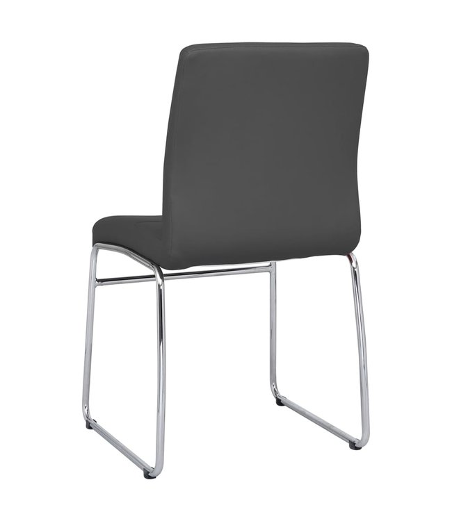 Eetkamerstoelen 4 st kunstleer grijs