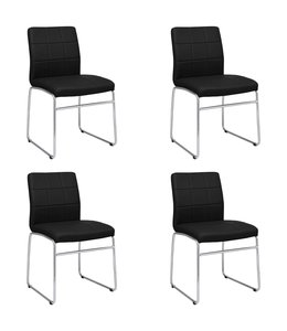 Eetkamerstoelen 4 st kunstleer zwart