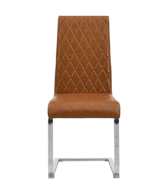Eetkamerstoelen 6 st kunstleer glanzend bruin
