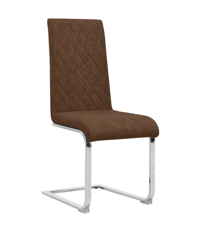 Eetkamerstoelen 6 st kunstleer bruin