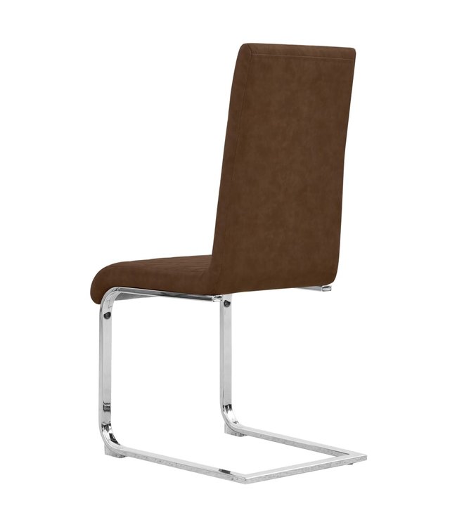Eetkamerstoelen 6 st kunstleer bruin