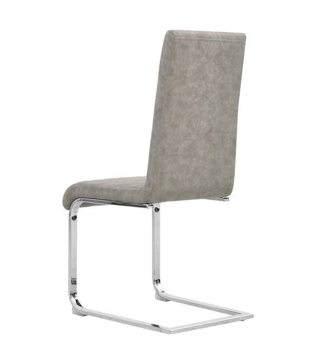 Eetkamerstoelen 6 st kunstleer lichtgrijs