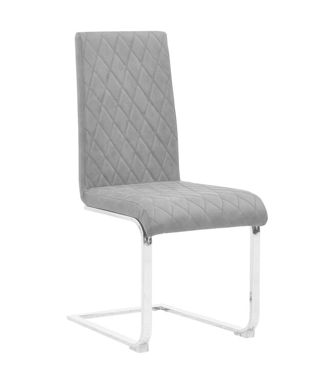 Eetkamerstoelen 6 st kunstleer grijs