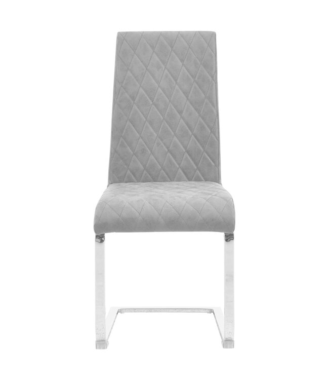 Eetkamerstoelen 6 st kunstleer grijs